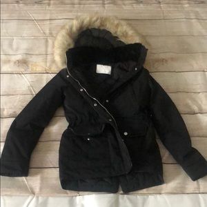 Zara removable fur parka size S - great condition